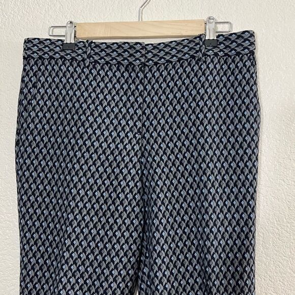 Theory Treeca 2 Dimensional Jacquard Slim Fit Cropped Trouser Pants Size 10 - Picture 6 of 15